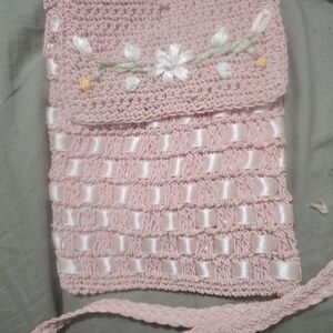 Pink Crochet Women's Bag